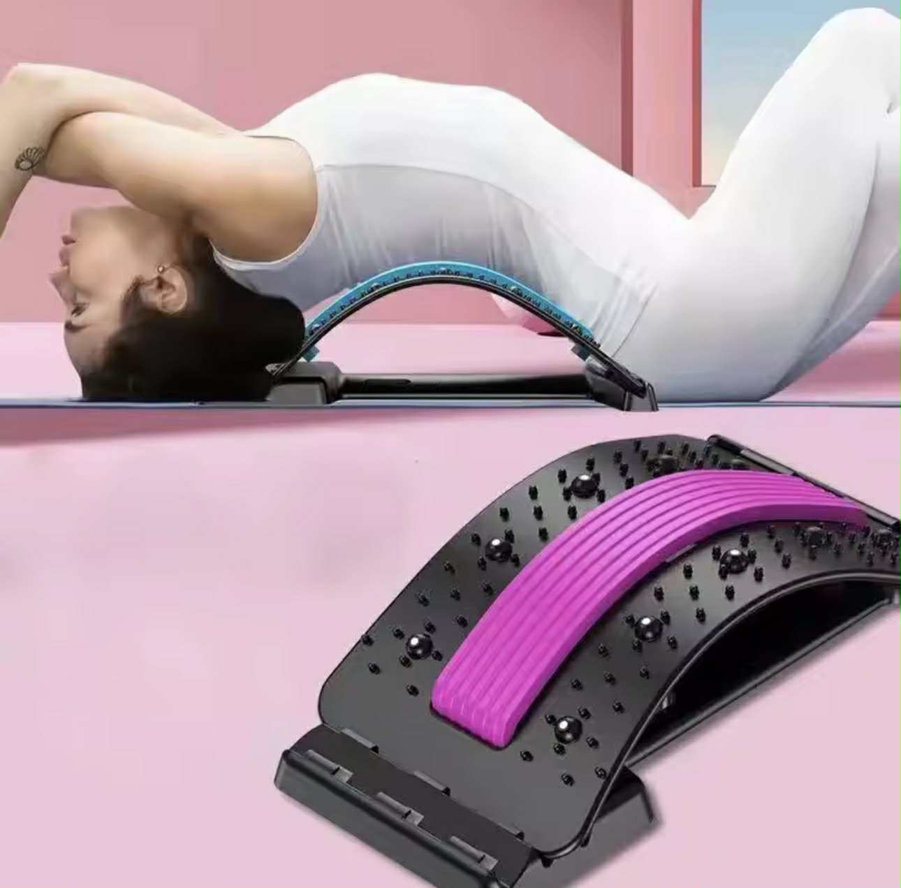 Dispozitiv ortopedic 3in1, zioda smart essentials®, pentru suportul, intinderea, masajul si relaxarea zonei lombare